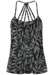 Back Detail Printed Tank White Black