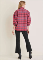 Plaid Shacket Red Multi