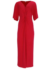 Twist Front Maxi Dress Red