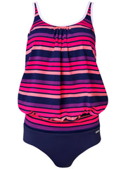 Blouson Tankini Top Set Sunburst Stripe