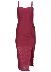 High Slit Midi Dress Beet Red