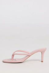 Heeled Thong Sandals in Pink