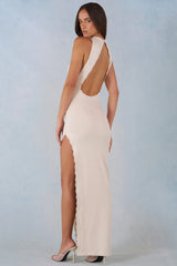 Modal Halterneck Maxi Dress in Ivory