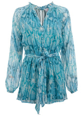 Crinkle Chiffon Romper Water Snake