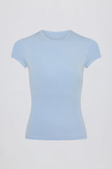 Cut Out Longline T Shirt in Sky