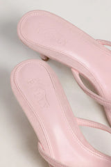 Heeled Thong Sandals in Pink