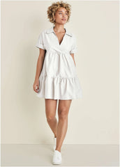 Cotton Poplin Tiered Dress Cloud Dancer