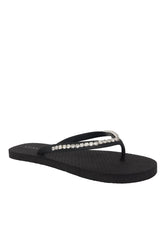Rhinestone Flip Flop Sandals Black