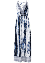 Maxi Cover Up Dress Blue Tie Dye