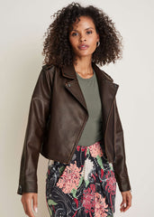 Distressed Leather Jacket Distressed Brown