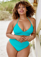 Gathered Triangle Top Aqua Reef