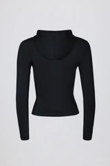 Soft Active Hooded Mid Layer Jacket in Black
