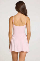 Modal Lace Trim Mini Dress in Baby Pink