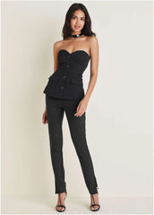 Smoothing Ponte Skinny Pants Jet Black