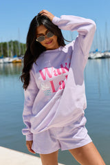 Wake Lake Purple Graphic Sweatshirt
