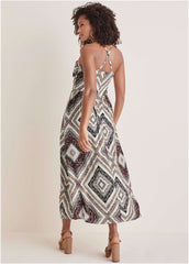 Strappy Back Maxi Dress Summer Prairie Patchwork Floral