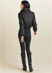 Convertible Puffer Coat Black