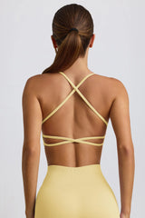 Super Sculpt Seamless Backless Sports Bra in Butter