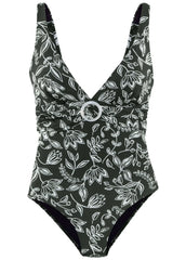 Ring One Piece Black White Floral