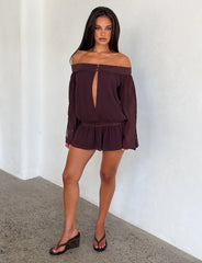TESSIE PLAYSUIT BROWN
