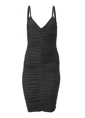 Ruched Mini Dress Jet Black