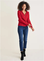 Zip Pullover Equestrian Red