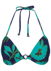 Santa Cruz Push Up Triangle Top Blue Block Floral