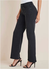 Farrah Wide Leg Jeans Black Wash