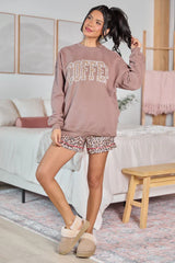 Coffee Leopard Print Mocha Graphic Sweatshirt