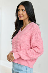 Justice Stitch Trim V Neck Sweater