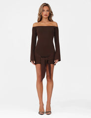 CYPRESS MINI DRESS BROWN CHOCOLATE