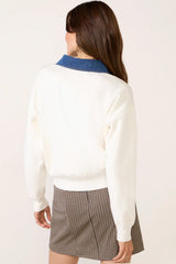 Denim Collared Sweater