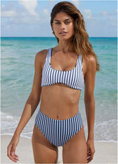 Reversible Bikini Bottom Reversible Navy Stripe