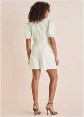 Puff Sleeve Poplin Romper Cloud Dancer