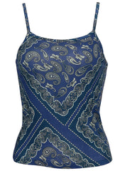 Bandana Print Tank Bandana Blue