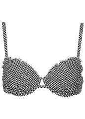 Gingham Bermuda Underwire Top Black White