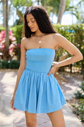 Ready By Noon Blue Strapless Fit and Flare Dress SALE