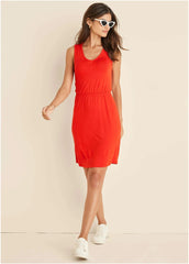 Twist Back Mini Dress Red