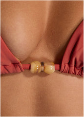 Beaded Triangle Bikini Top Cranberry