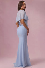 Chiffon Cape in Sky Blue