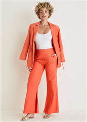 Linen Side Slit Pant Burnt Orange