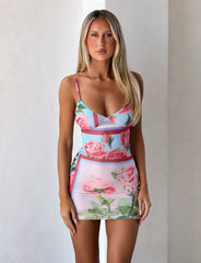 JULIANNA MINI DRESS POSTCARD FLORAL
