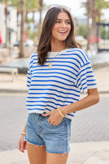 Beach Breeze Blue Striped Tee