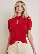 Keyhole Sweater Haute Red
