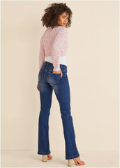 Marled Crop Cardigan Coral
