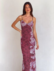 JULIANNA DRESS MULTI FLORAL ROSE STRIPE