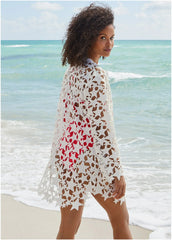 Star Lace Button Down White