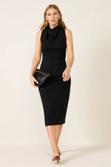 Ponte Sleeveless T Neck Midi Dress