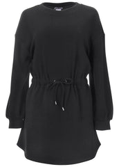Double Knit Sleeved Dress Jet Black