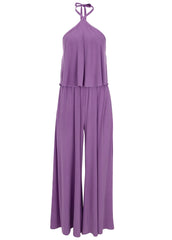 Cross Neck Jumpsuit Purple